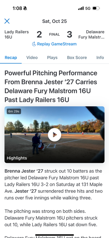 Check out the photos and videos of the softball recruiting profile Brenna Jester